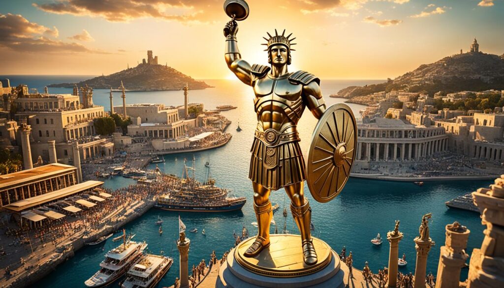 Colossus of Rhodes in ancient Rhodes