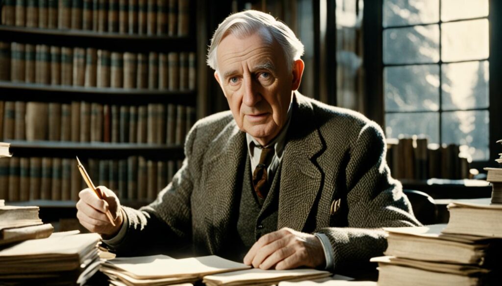 J.R.R. Tolkien working on the Oxford English Dictionary