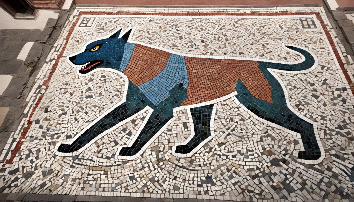 Pompeii's Dog Warning Mosaic