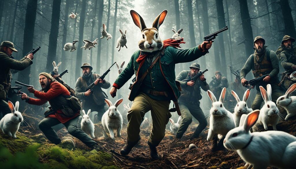 Rabbit attack on Napoleon's hunting party