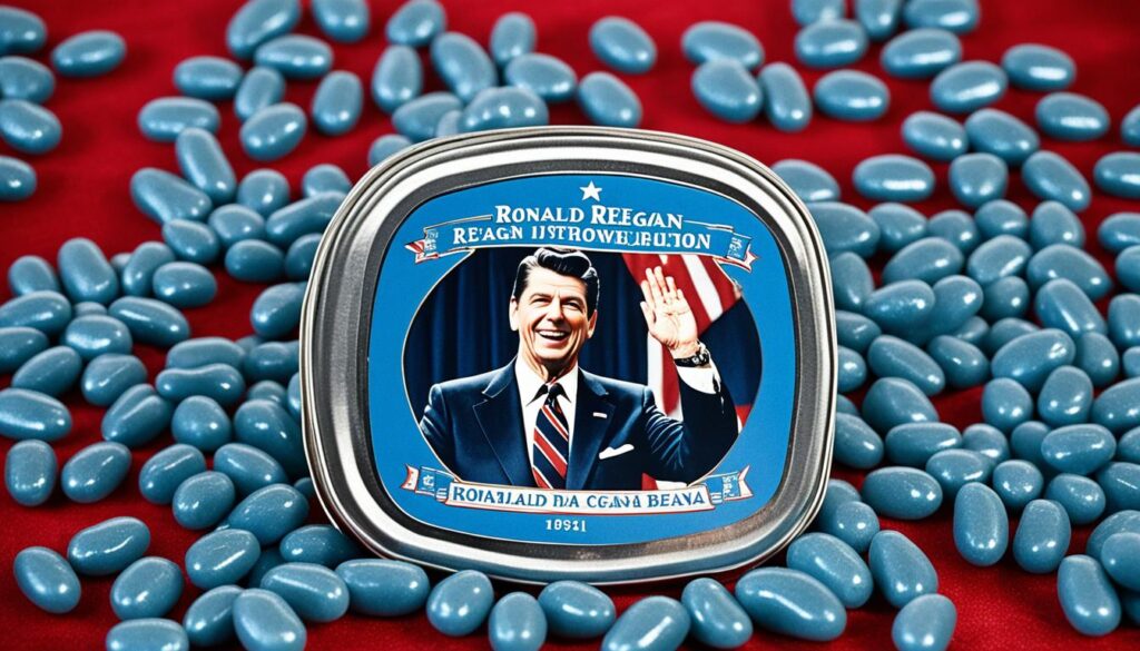 Reagan memorabilia featuring blue jelly beans