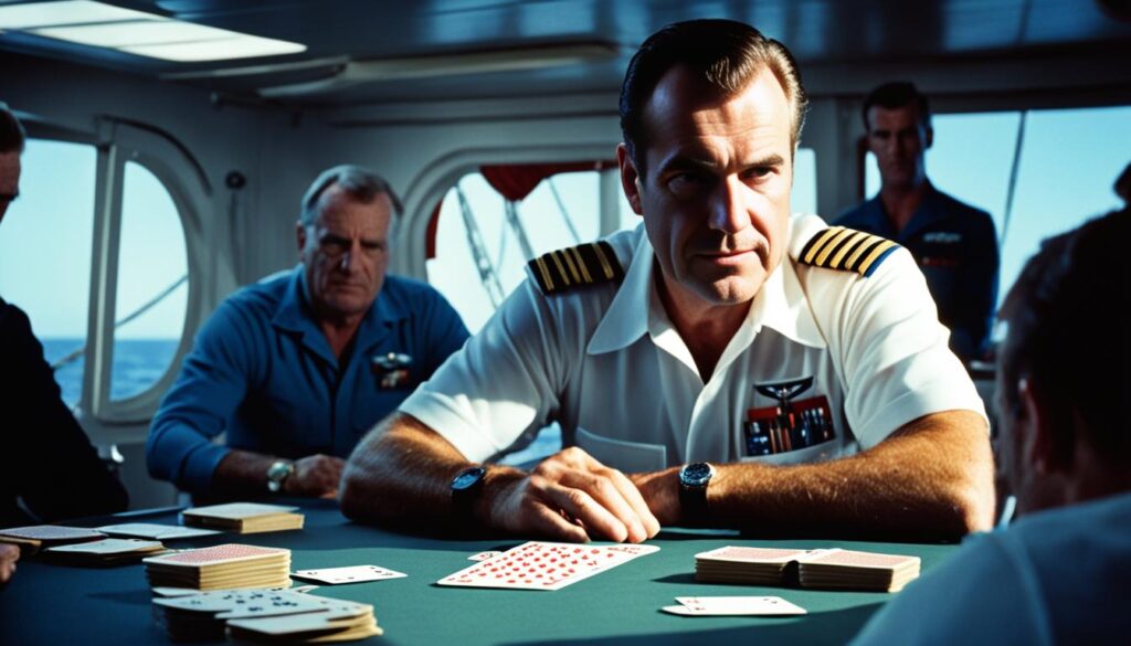 Richard Nixon playing poker in the U.S. Navy