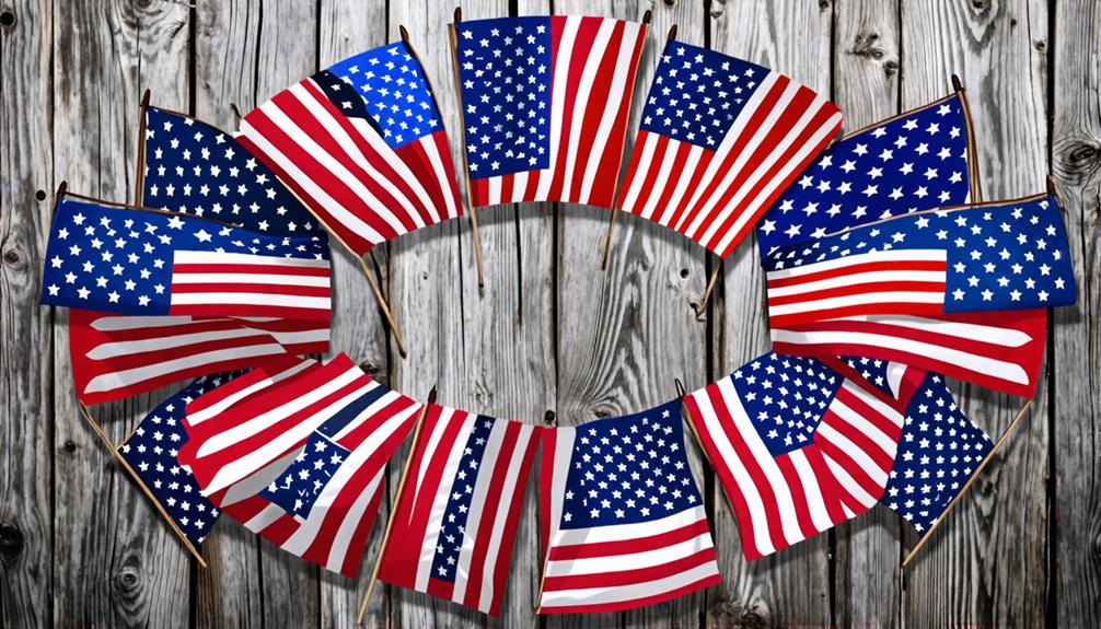 fifteen official american flags