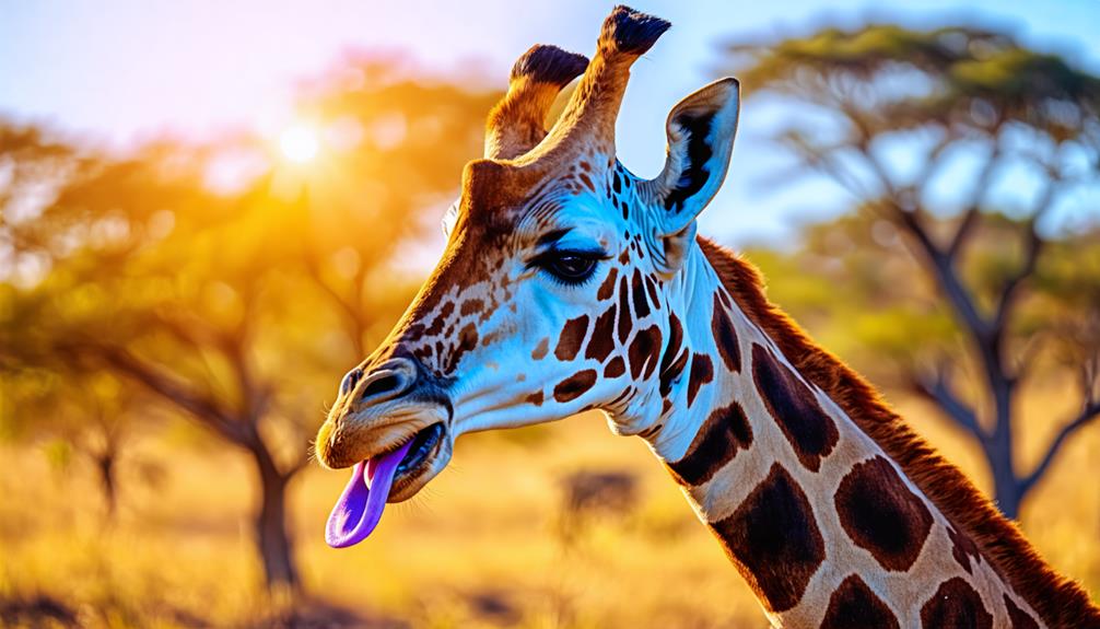 giraffes possess purple tongues