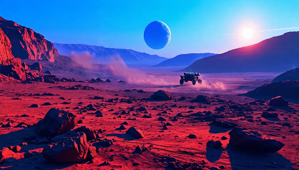 martian sunsets appear blue