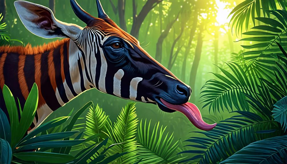 okapis long versatile tongues