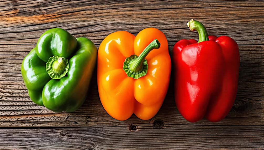 unripe red bell peppers